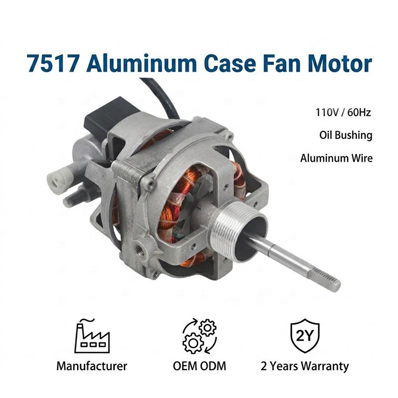 High Speed 75x17mm Aluminum Case Stand & Table Fan Motor Wholesale