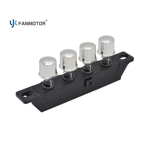 4-Key Electroplated Silver Fan Push Button Switch | Chrome Finish Piano Switch