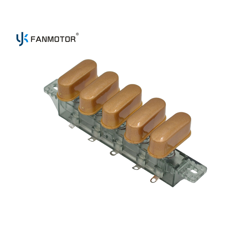 KQ-165C 5-Key 4-Speed Piano Type Mechanical Fan Switch | 125V / 250V AC
