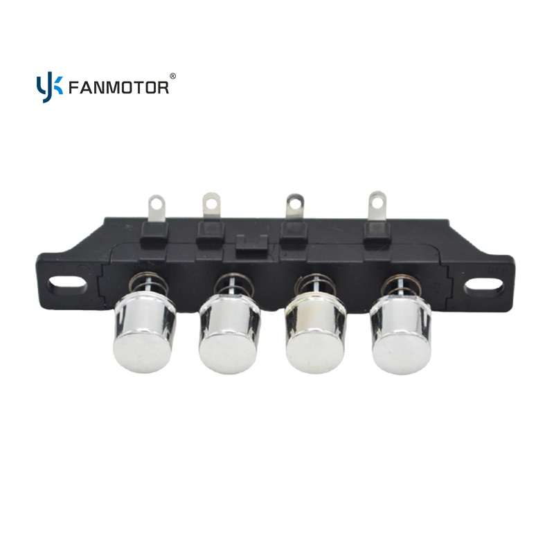 4-Key Electroplated Silver Fan Push Button Switch | Chrome Finish Piano Switch