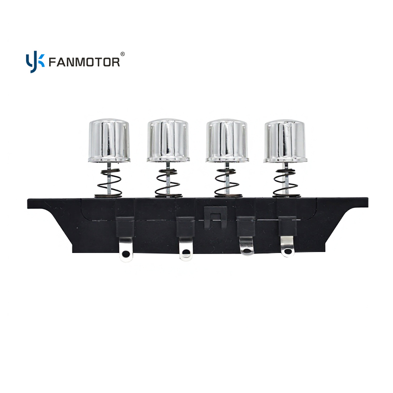 4-Key Electroplated Silver Fan Push Button Switch | Chrome Finish Piano Switch