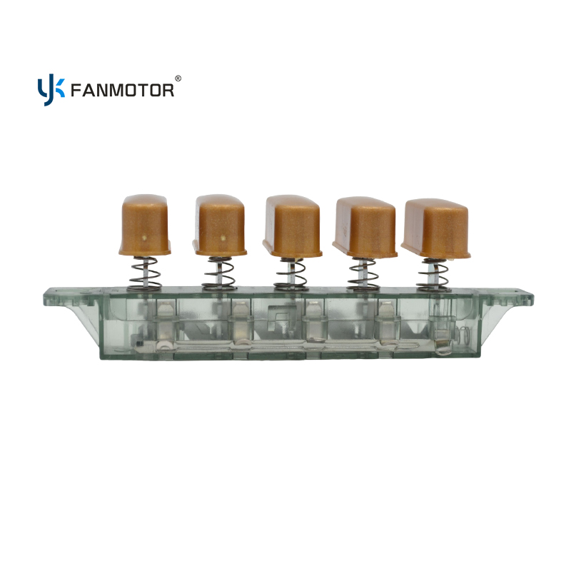 KQ-165C 5-Key 4-Speed Piano Type Mechanical Fan Switch | 125V / 250V AC